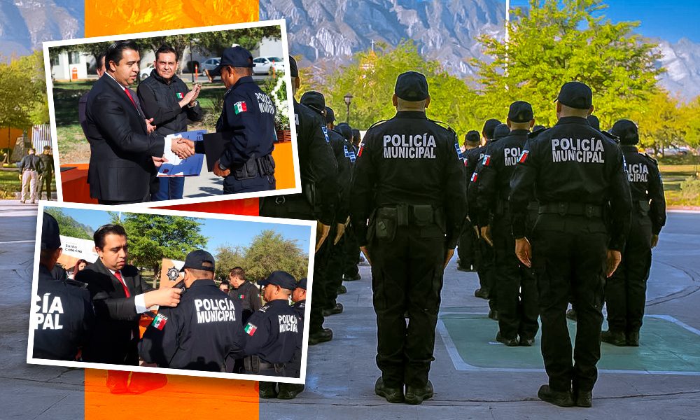 Jesús Nava otorga ascensos a policías de Santa Catarina