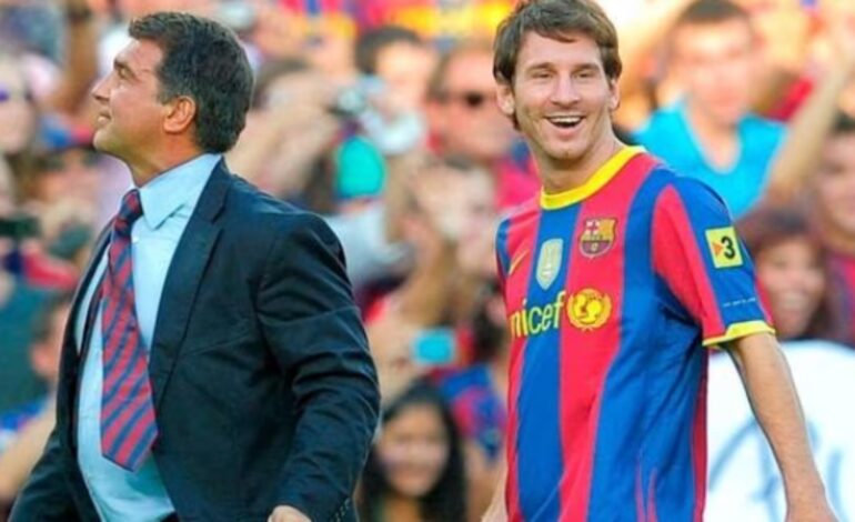 Asegura Joan Laporta que el Barcelona está intentando el regreso de Lionel Messi