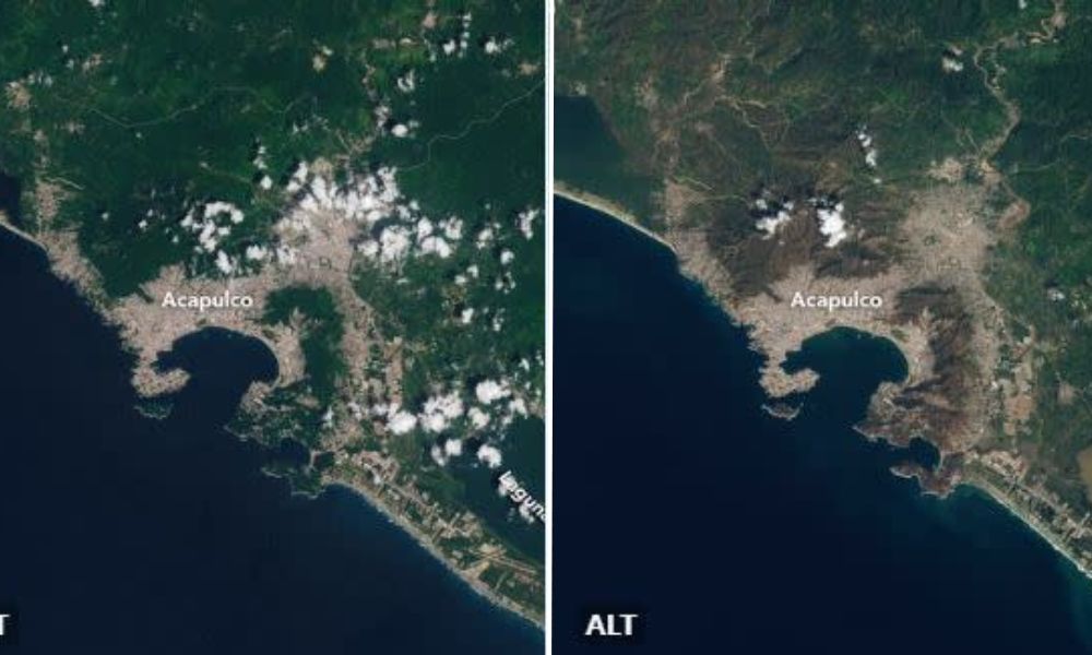 NASA comparte impactantes imágenes del antes y después de Acapulco tras huracán Otis
