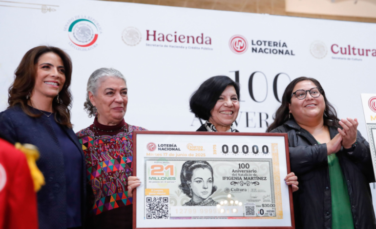 Lotería Nacional lanza billete conmemorativo por el centenario de Ifigenia Martínez
